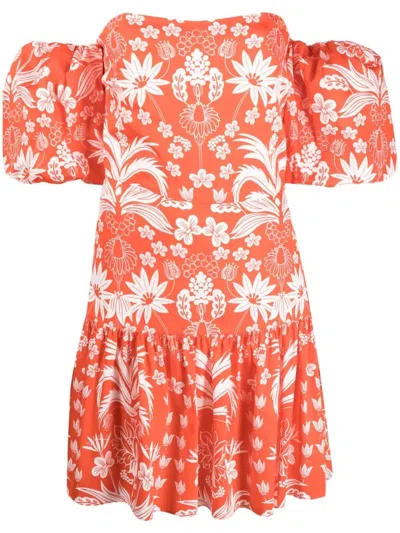 Borgo De Nor Ziggy Off-the-shoulder Floral-print Cotton Mini Dress