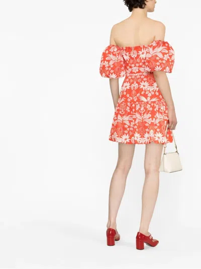 Borgo De Nor Ziggy Off-the-shoulder Floral-print Cotton Mini Dress