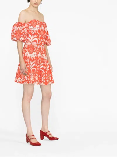 Borgo De Nor Ziggy Off-the-shoulder Floral-print Cotton Mini Dress