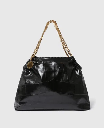Stella Mccartney Falabella Crocodile-embossed Drawstring Tote Bag
