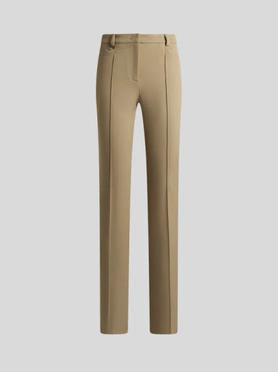 Etro Pressed-crease Trousers In Brown