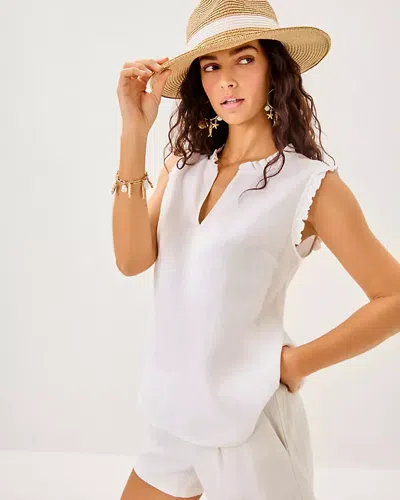 Lilly Pulitzer Kavalla Sleeveless Ruffle Top