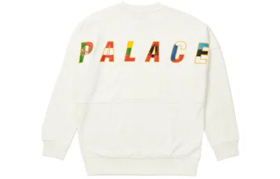 Palace Eu-don Fw21 Crew Sweater 'beige' In White