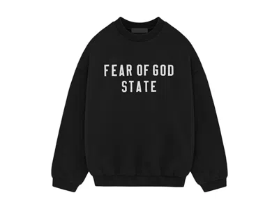Pre-owned Fear Of God Men's  Heavy Fleece Crewneck Sweatshirt In Black