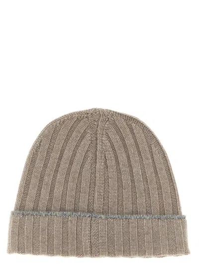 Brunello Cucinelli Cashmere Turn-up Beanie In Brown