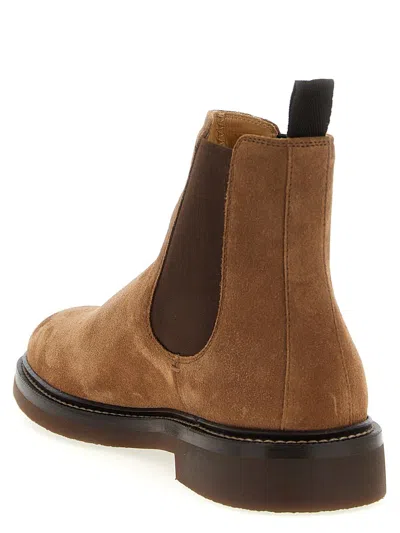 Brunello Cucinelli Chelsea Ankle Boots In Brown