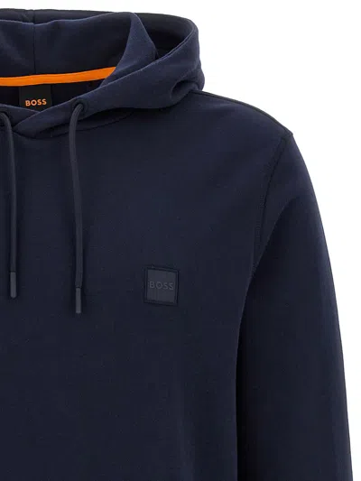 Hugo Boss Cotton-terry Hoodie With Logo Patch In Black
