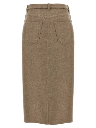 Brunello Cucinelli Wrapped Skirts Beige In Brown