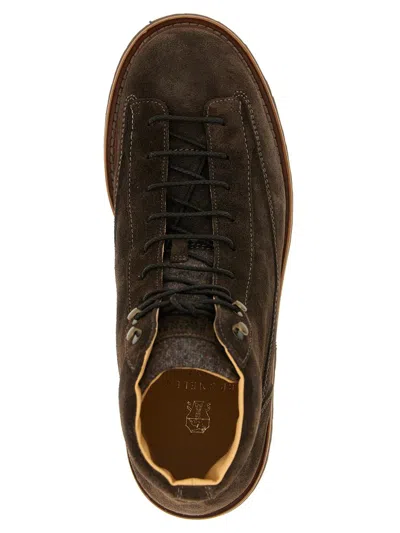 Brunello Cucinelli Men Suede Ankle Boots In Brown