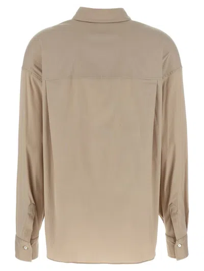 Brunello Cucinelli V-neck Shirt With Collared Design In Brown