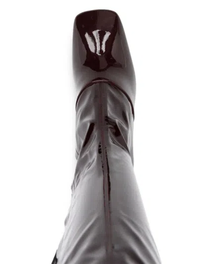 Chloé Janis Patent Leather Over-the-knee Boots In Brown