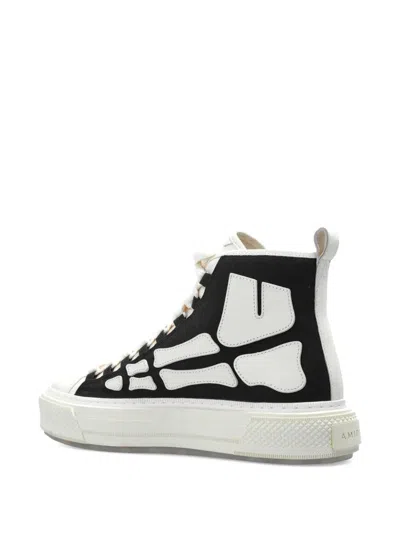 Amiri Skel Court Hi-sneakers Leather Trim In White