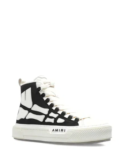 Amiri Skel Court Hi-sneakers Leather Trim In White