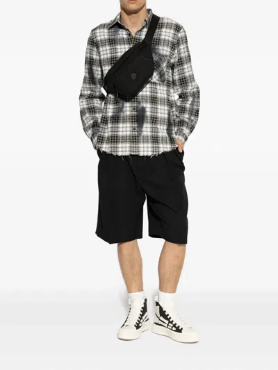 Amiri Skel Court Hi-sneakers Leather Trim In White