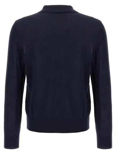 Dsquared2 Dsquared Dark Blue Wool Polo Shirt In Blue