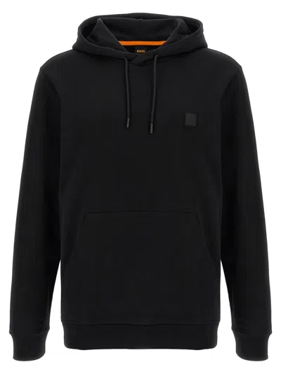 Hugo Boss Cotton-terry Hoodie With Logo Patch
