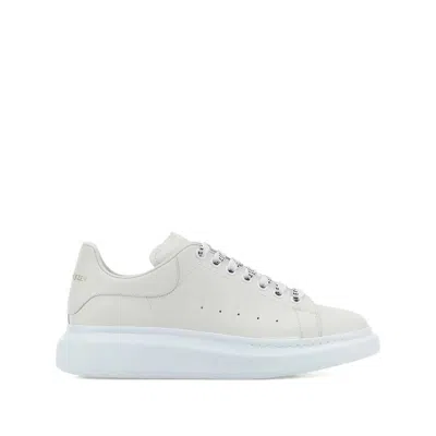 Alexander Mcqueen Chalk Leather Sneakers With Chalk Leather Heel In White