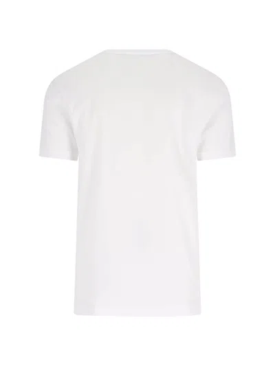 Dolce & Gabbana White Crewneck T-shirt With Logo Lettering Print On The Front In White