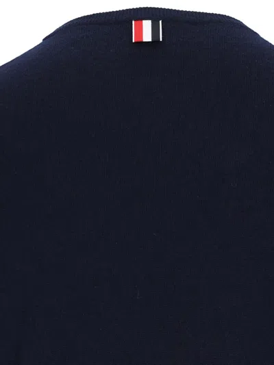 Thom Browne Cashmere Crew Neck Sweater With Striped Sleeve