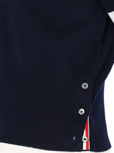 Thom Browne Cashmere Crew Neck Sweater With Striped Sleeve