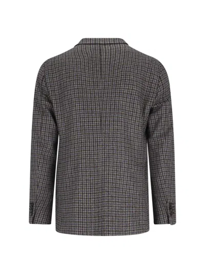 Tagliatore Tailored Blazer Houndstooth Front Pockets In Black