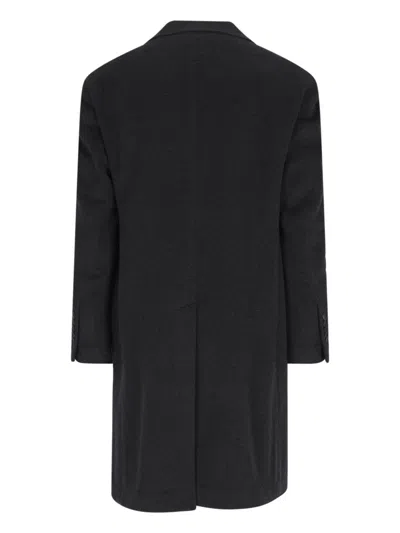 Tagliatore Black Double-breasted Coat With Four Pockets