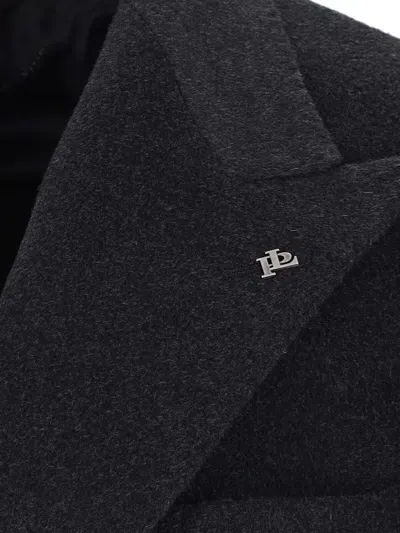 Tagliatore Black Double-breasted Coat With Four Pockets