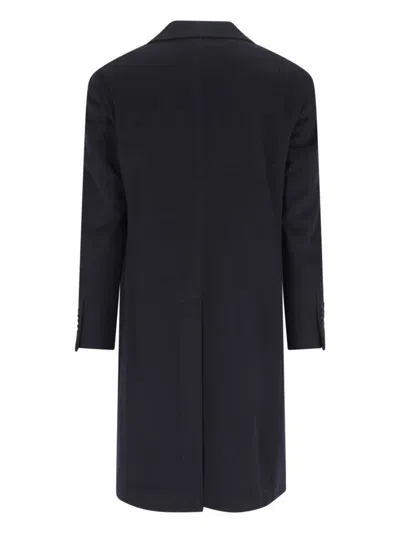 Tagliatore Black Double-breasted Coat With Four Pockets
