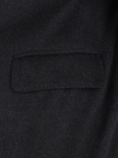 Tagliatore Black Double-breasted Coat With Four Pockets