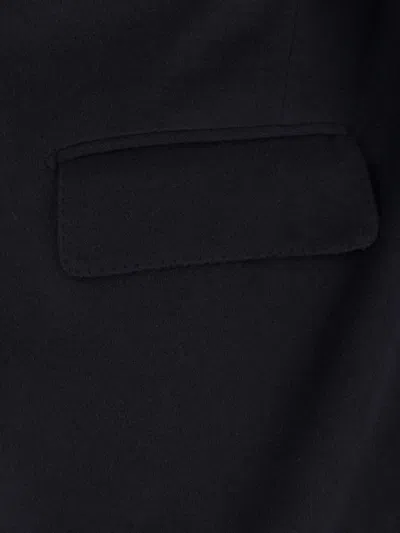 Tagliatore Black Double-breasted Coat With Four Pockets