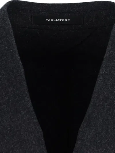 Tagliatore Tailored Double-breasted Jacket Notch Lapel In Gray