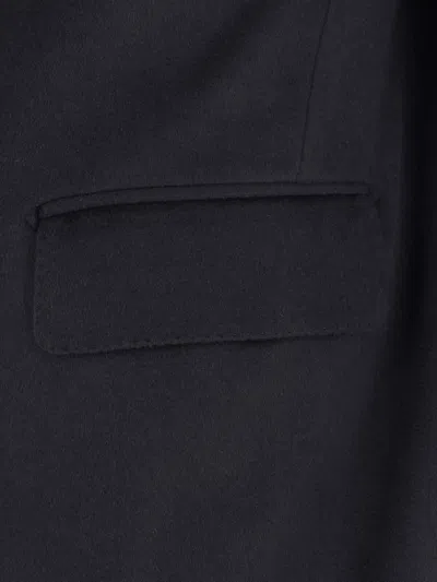 Tagliatore Black Double-breasted Coat With Four Pockets In Black