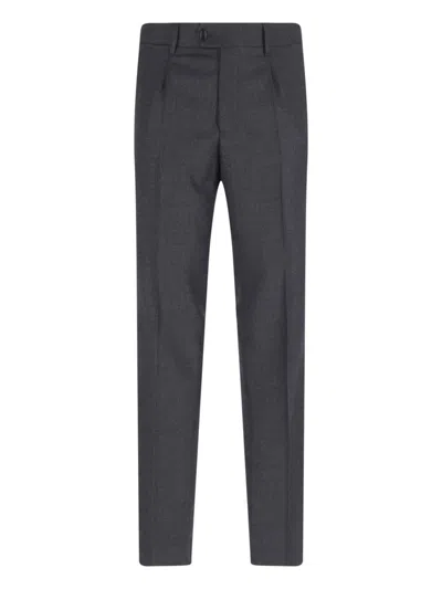 Tagliatore Double-breasted Grey Suit With Tailored Blazer In Gray