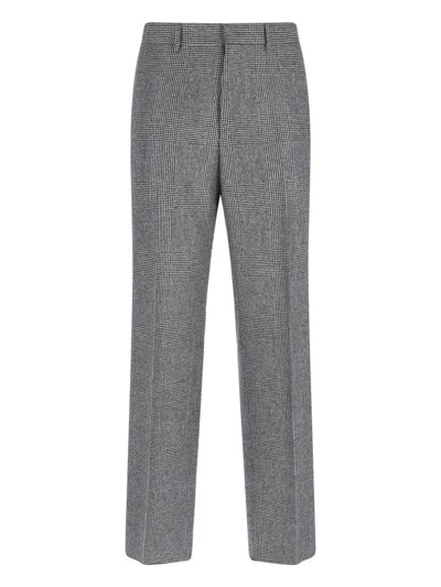 Tagliatore Double-breasted Houndstooth Suit With Signature Silver Details In Gray