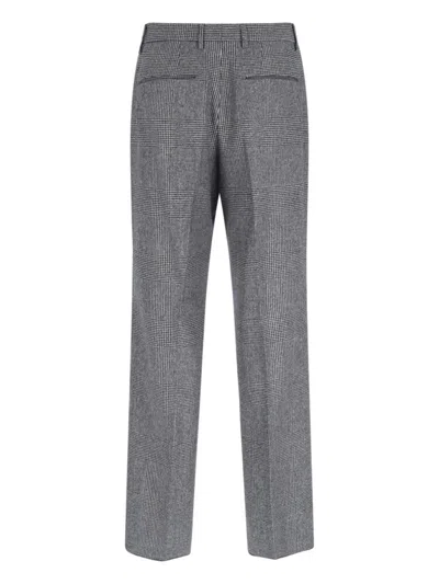 Tagliatore Double-breasted Houndstooth Suit With Signature Silver Details In Gray
