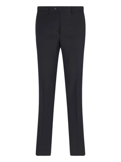 Tagliatore Double-breasted Tailored Suit With Classic Navy Blazer In Black