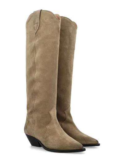 Isabel Marant Women Denvee Leather Boots In Neutral