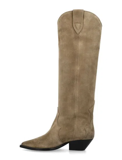 Isabel Marant Women Denvee Leather Boots In Neutral