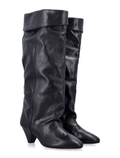 Isabel Marant Elita Knee-high Cone Heel Boots In Black