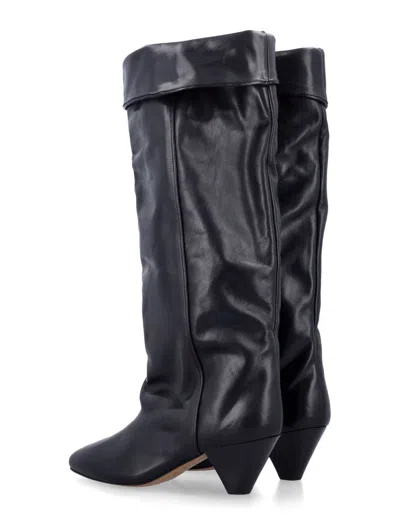 Isabel Marant Elita Knee-high Cone Heel Boots In Black