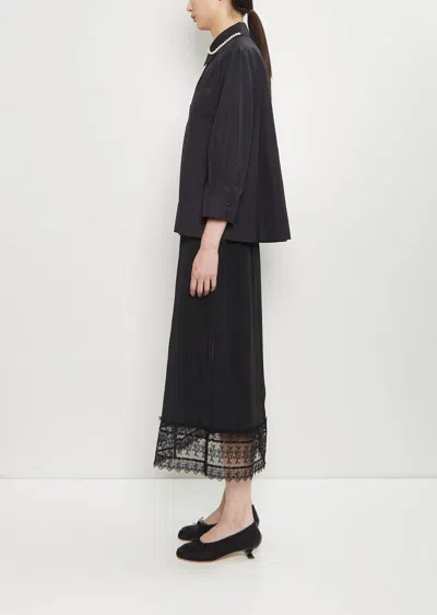 Simone Rocha Cotton Embellished Cropped Shirt In Black