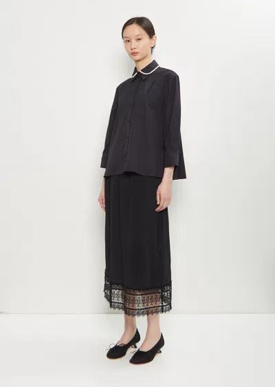 Simone Rocha Cotton Embellished Cropped Shirt In Black