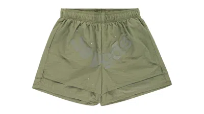 Pre-owned Sp5der Men's  Og Web Double Layer Short In Sage