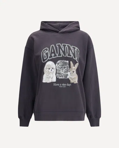 Ganni Hoodie With Logo Print