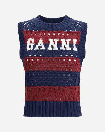 Ganni Multicolor Blue Striped Vest