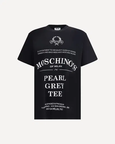 Moschino Printed Organic Cotton Jersey T-shirt In Black