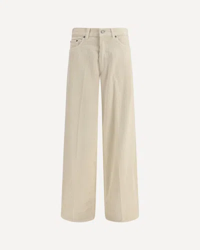 Haikure Wide Leg Corduroy Cotton Pants In Neutral