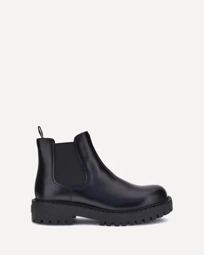 Prada Elastic-gusset Leather Boots In Black