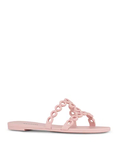 Aquazzura Infinity Chain Jelly Slides In Pink
