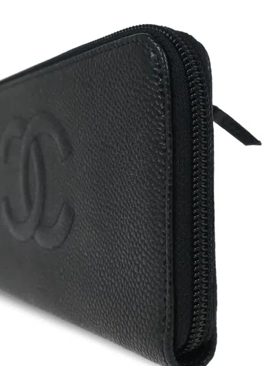 Pre-owned Chanel 2003 Caviar Leather Zip Wallet
